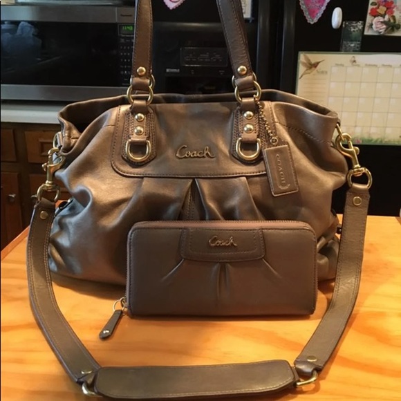 Coach Handbags - Coach Ashley Bronze Carry ALL & Clutch Wallet